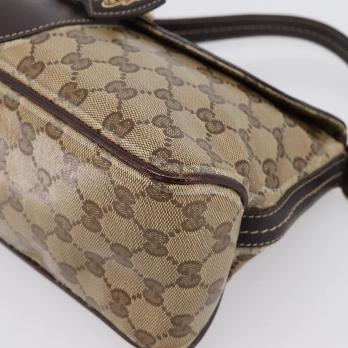 GUCCI GG Canvas GG Crystal Bag Coated Canvas Beige Gold 181483 Auth 196990