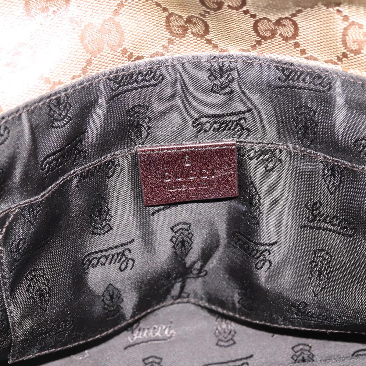 GUCCI GG Canvas GG Crystal Bag Coated Canvas Beige Gold 181483 Auth 196990