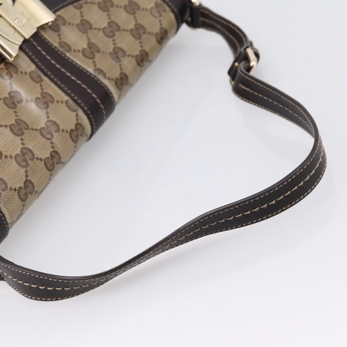 GUCCI GG Canvas GG Crystal Bag Coated Canvas Beige Gold 181483 Auth 196990