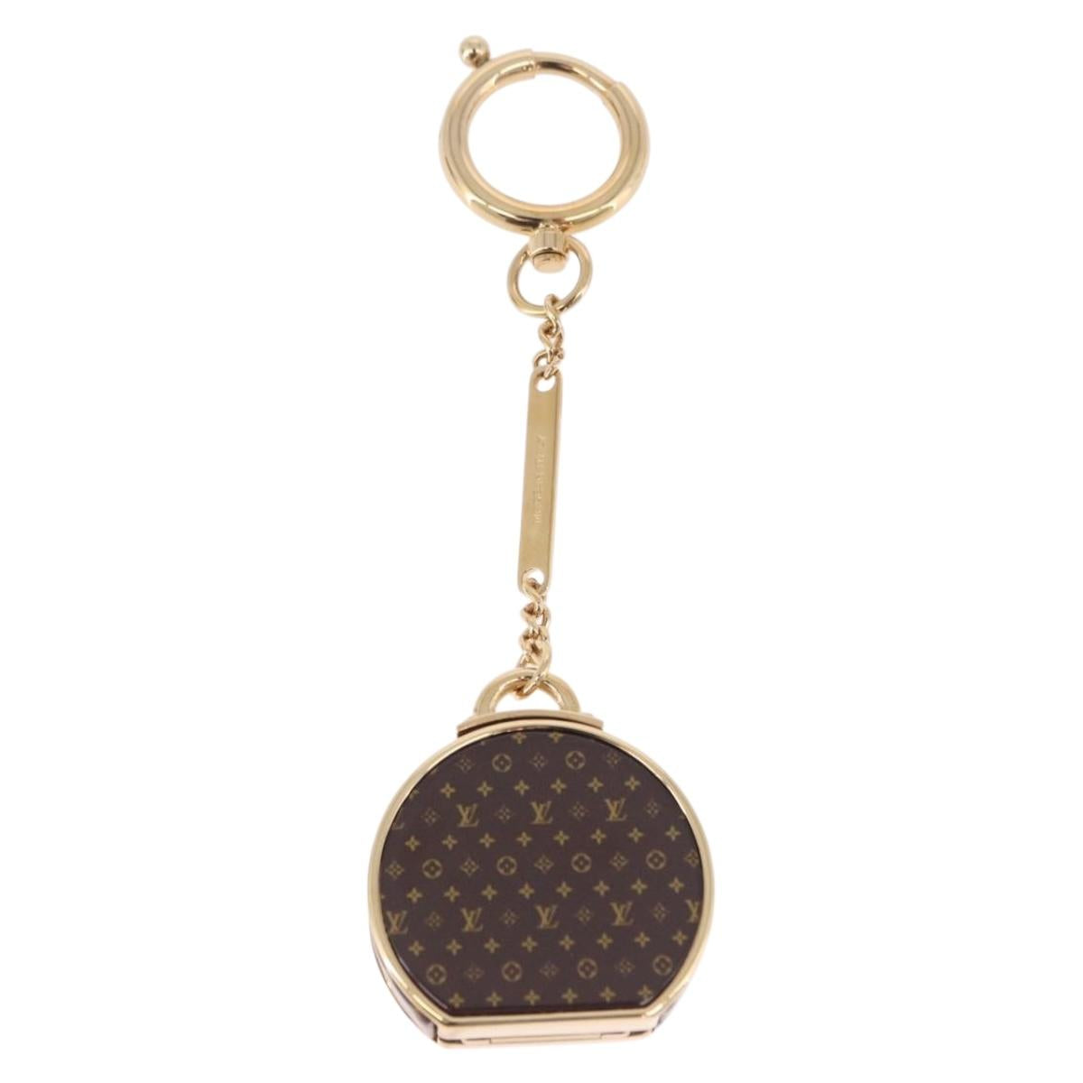 LOUIS VUITTON Monogram Porte Cles Boite Chapeau metal Gold M63089 Auth 196993M