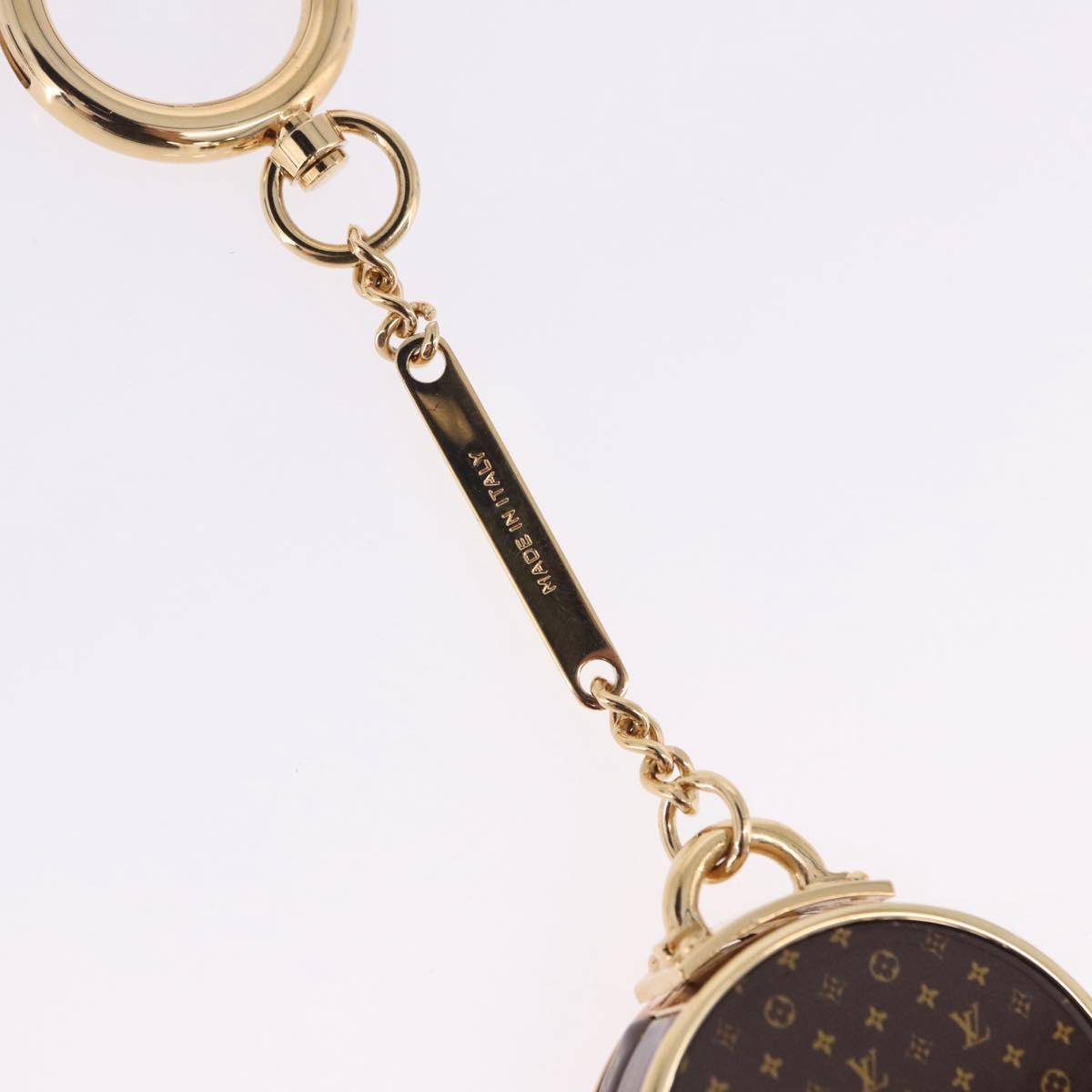 LOUIS VUITTON Monogram Porte Cles Boite Chapeau metal Gold M63089 Auth 196993M