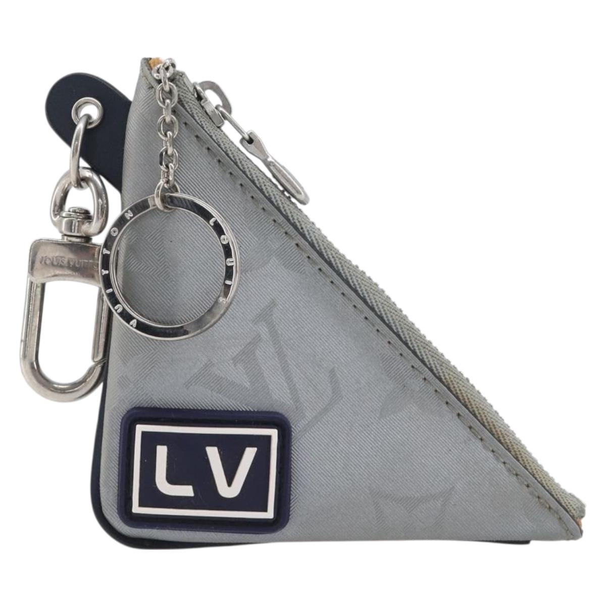 LOUIS VUITTON Monogram satellite Porte Cles Charm Silver MP2217 LV Auth 196994A