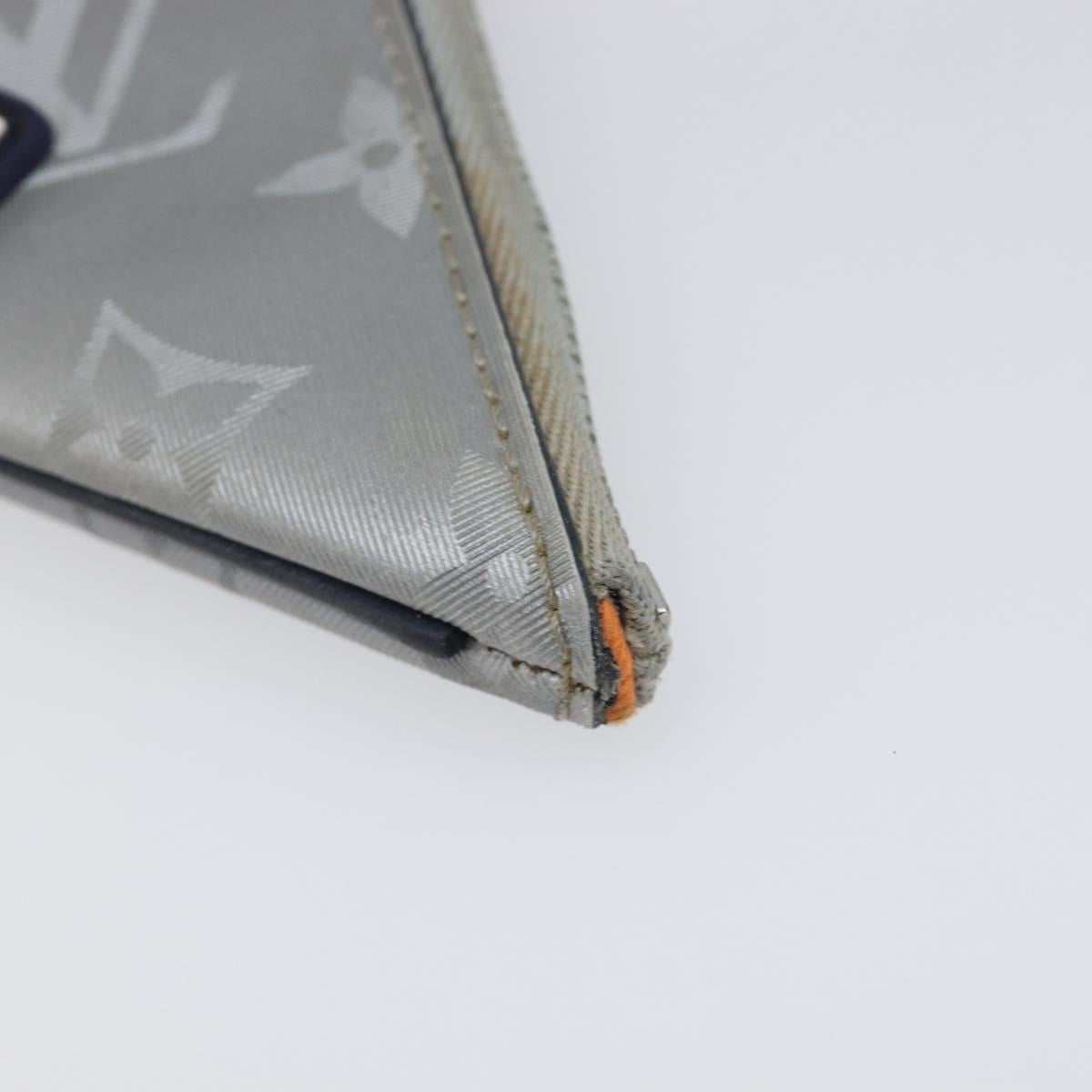 LOUIS VUITTON Monogram satellite Porte Cles Charm Silver MP2217 LV Auth 196994A
