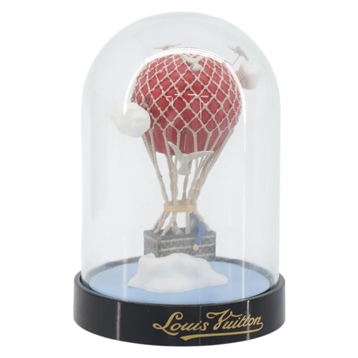 LOUIS VUITTON Balloon Snow Globe Glass Red LV Auth 196995
