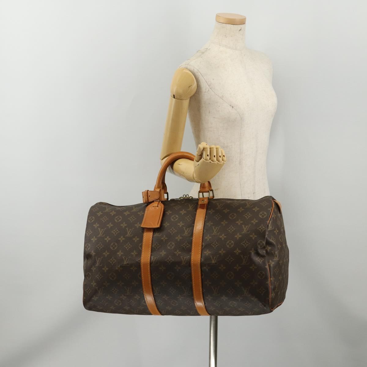 LOUIS VUITTON Monogram Keepall 50 Boston Bag M41426 LV Auth 197000