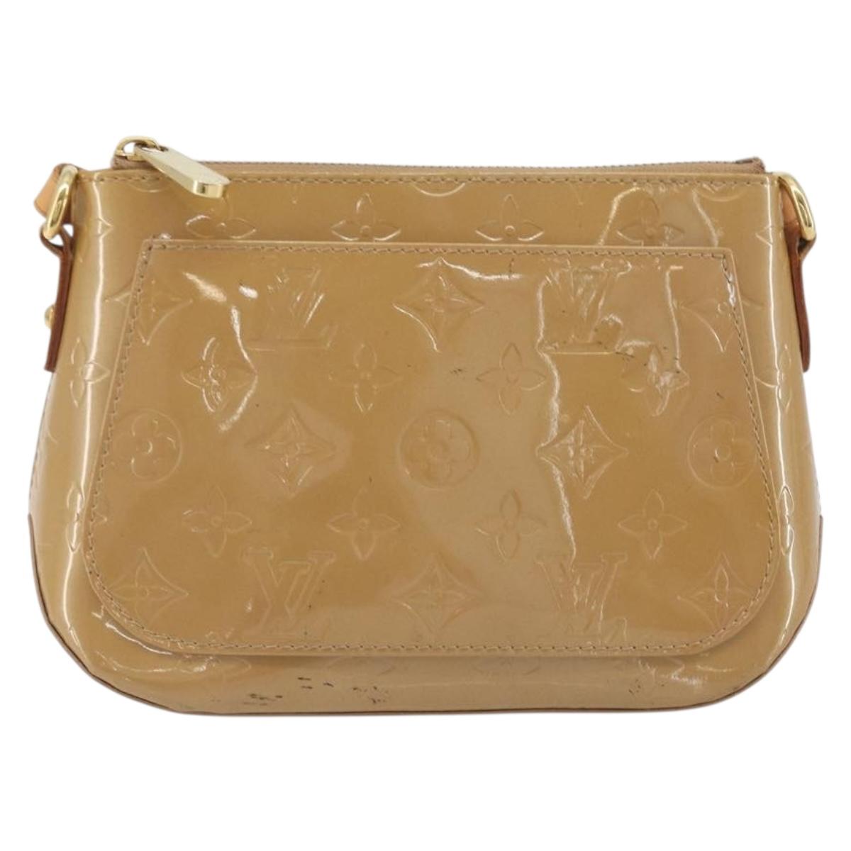 LOUIS VUITTON Monogram Vernis Minna Street Bag Noisette M91508 LV Auth 197006