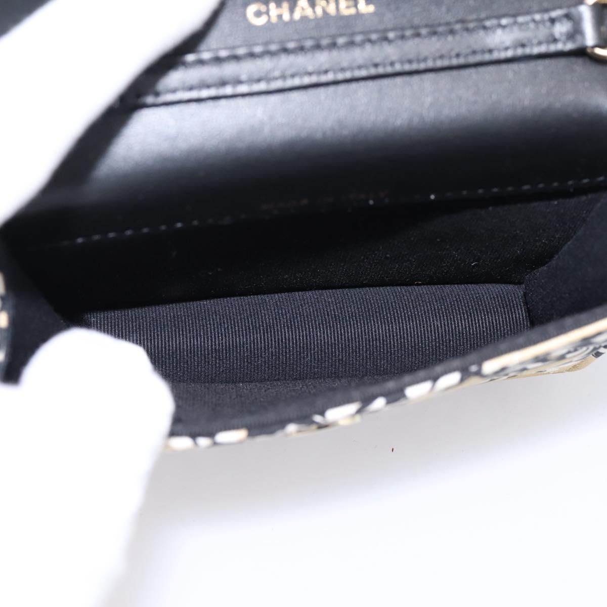 CHANEL Checker Flag Chain Shoulder Bag Canvas Beige Gold CC Auth 197010SAM
