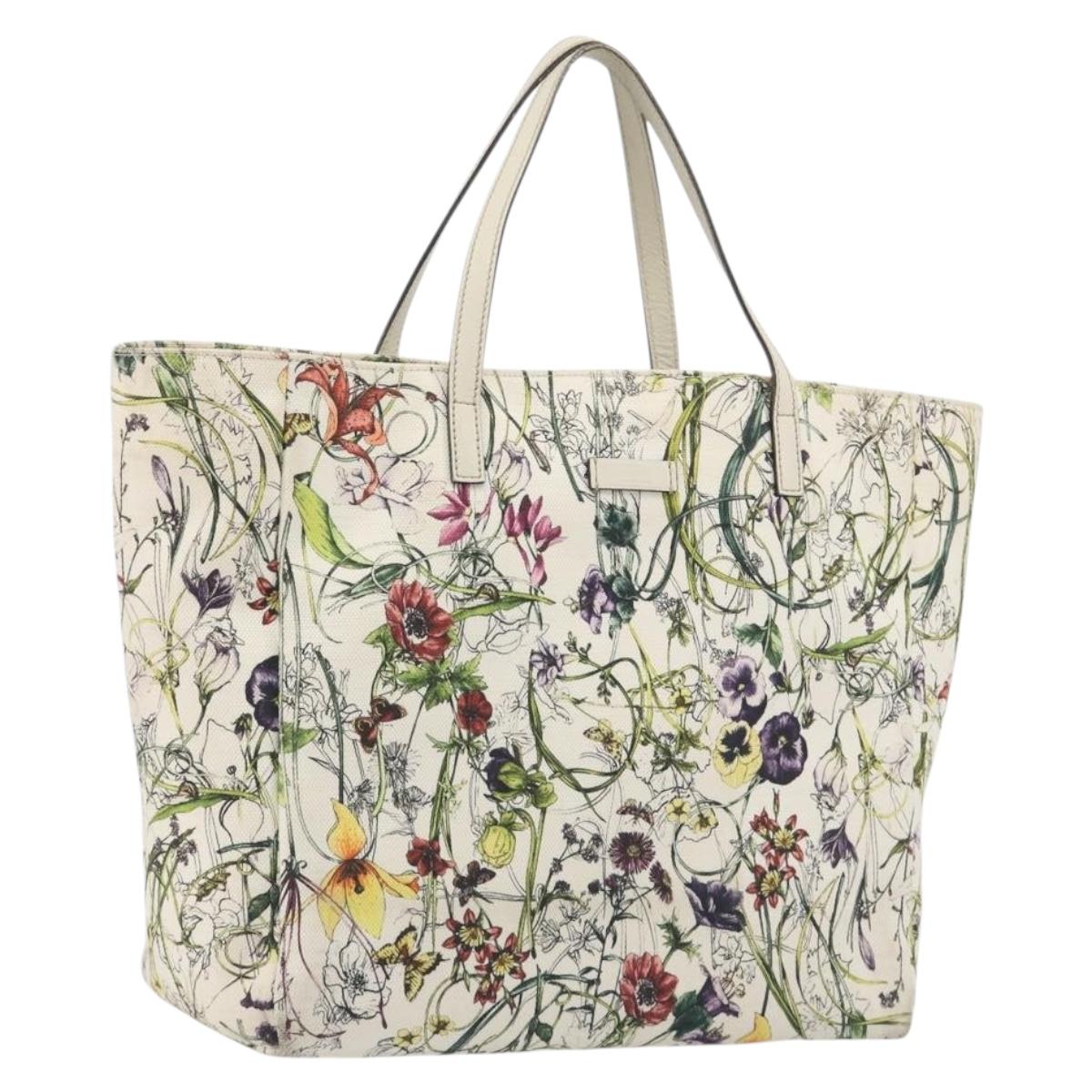 GUCCI Flora Tote Bag Canvas Multicolor 282439 Auth 197013A