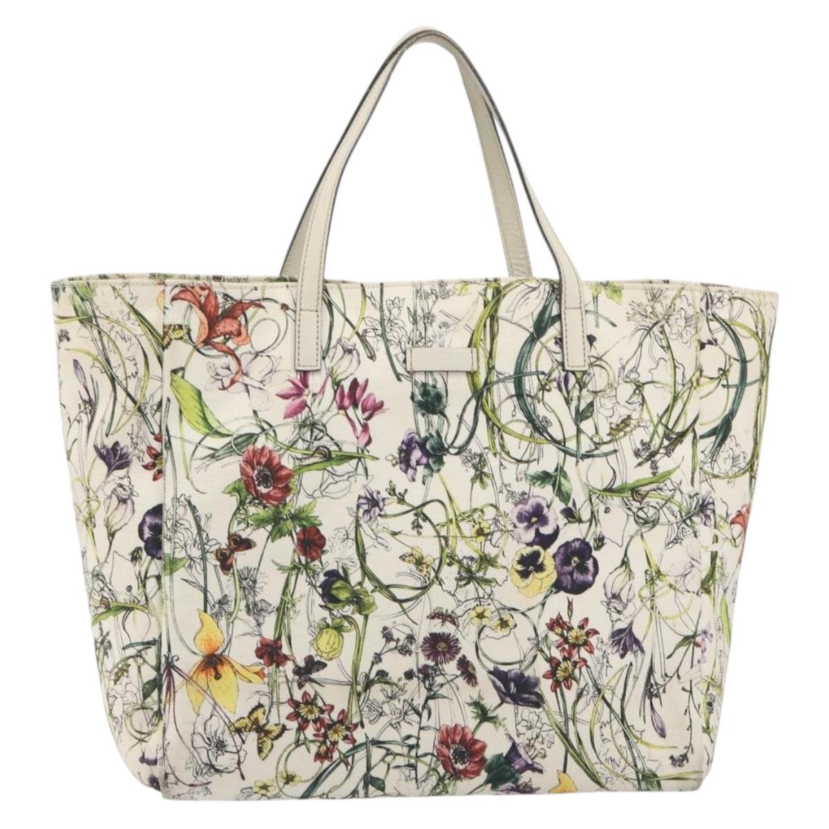 GUCCI Flora Tote Bag Canvas Multicolor 282439 Auth 197013A