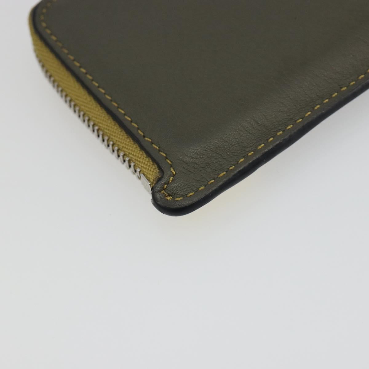 LOEWE Puzzle Card Case Leather Brown Silver Auth 197014A