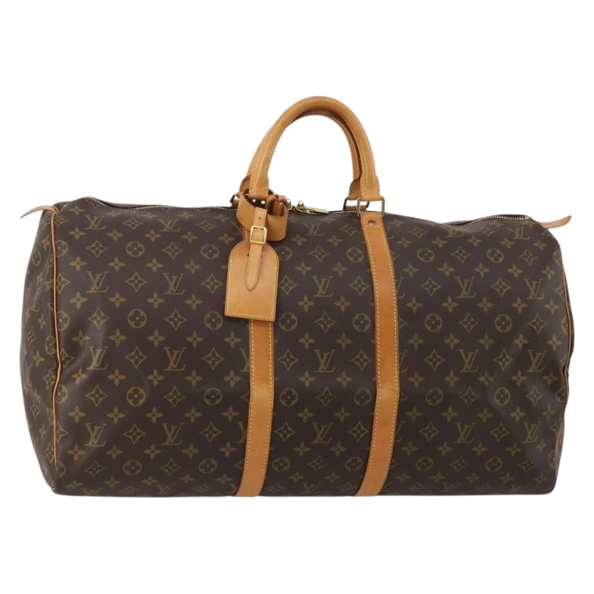 LOUIS VUITTON Monogram Keepall 55 Boston Bag M41424 LV Auth 197021A