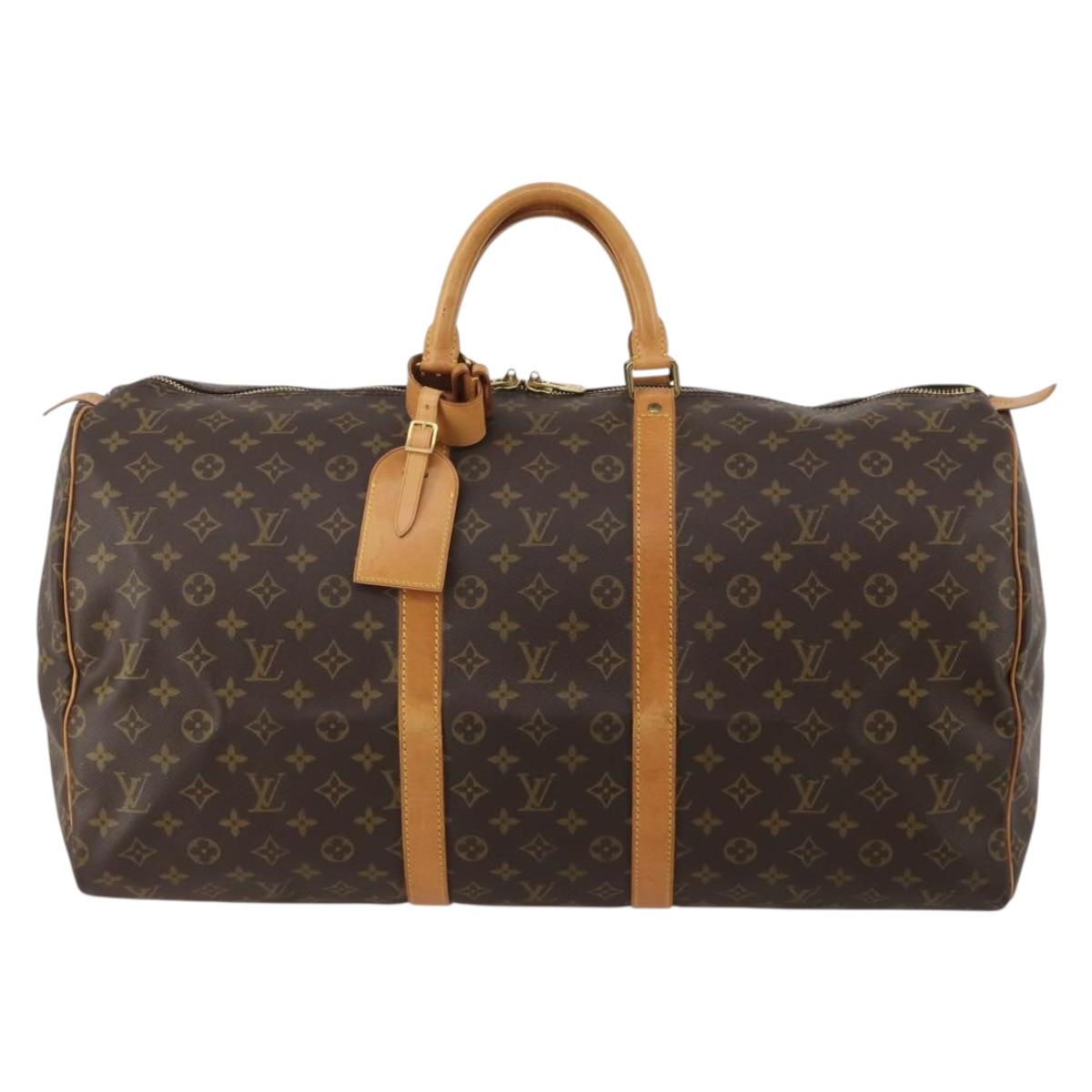 LOUIS VUITTON Monogram Keepall 55 Boston Bag M41424 LV Auth 197021A
