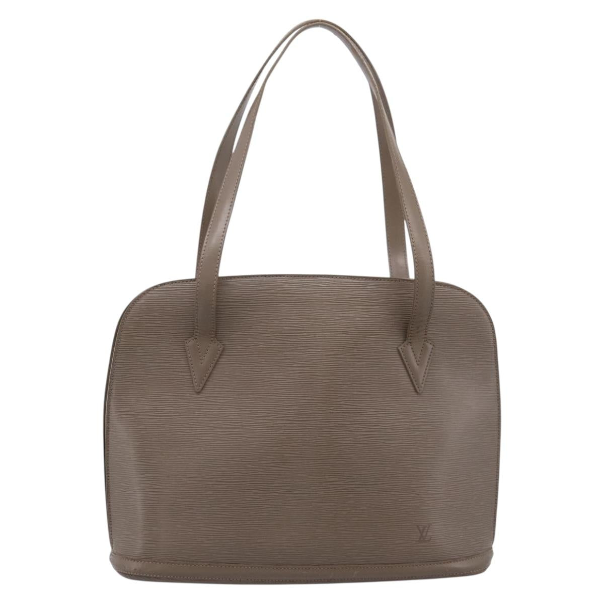 LOUIS VUITTON Epi Lussac Shoulder Bag Gray Pepper M5228C LV Auth 197024