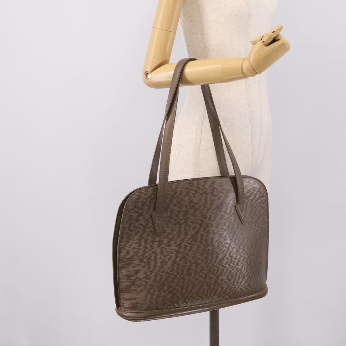 LOUIS VUITTON Epi Lussac Shoulder Bag Gray Pepper M5228C LV Auth 197024