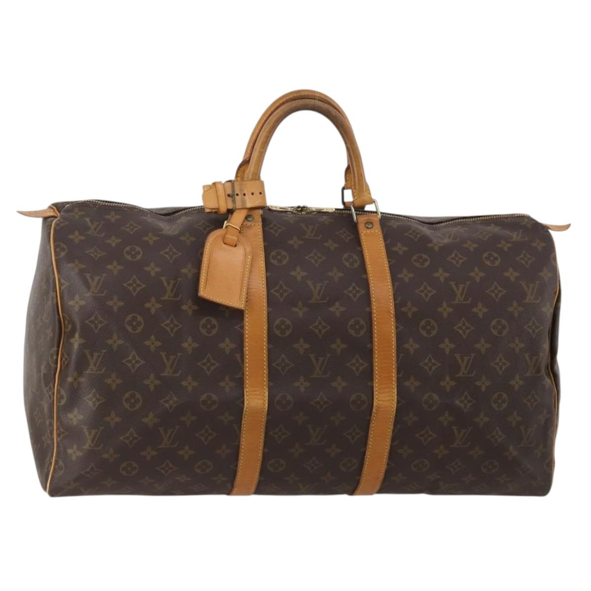 LOUIS VUITTON Monogram Keepall 55 Boston Bag M41424 LV Auth 197026
