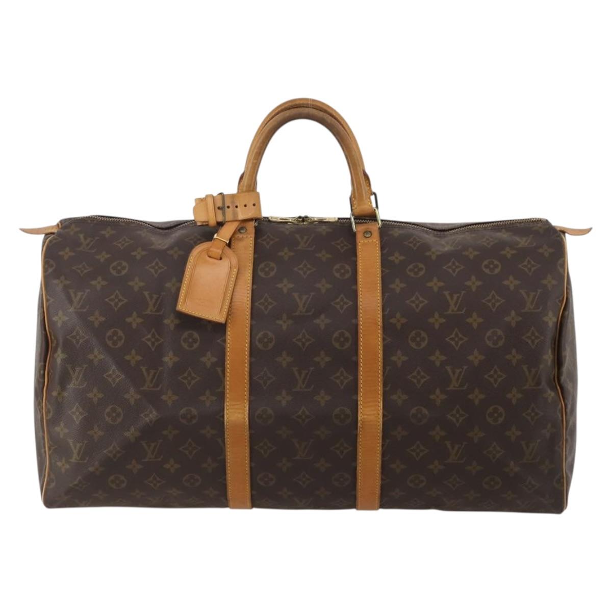 LOUIS VUITTON Monogram Keepall 55 Boston Bag M41424 LV Auth 197026