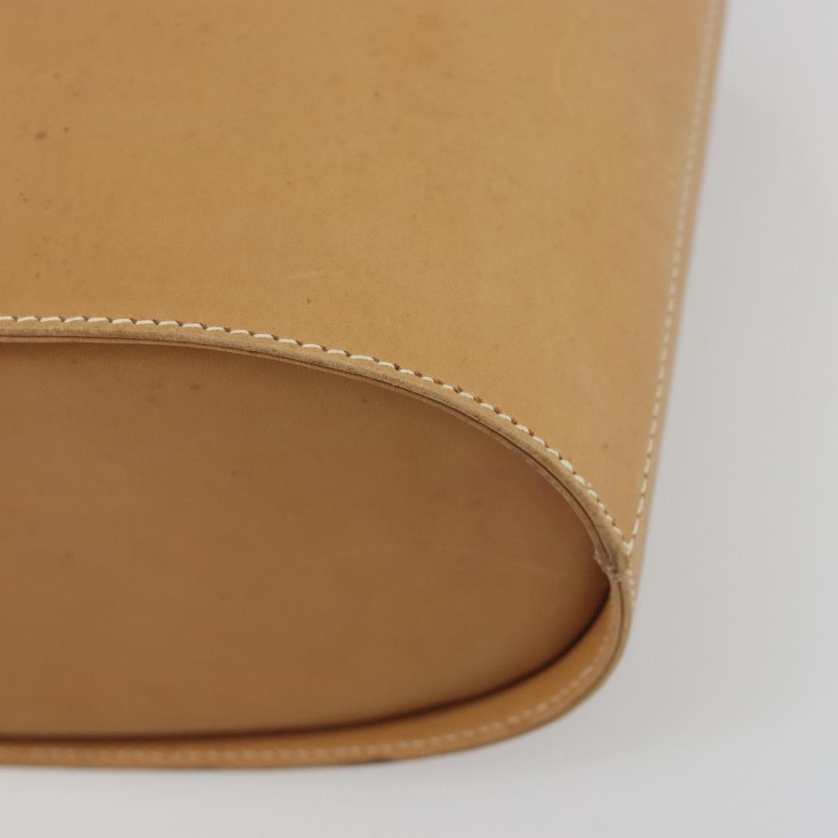 Salvatore Ferragamo Gancini Hand Bag Leather 2way Beige Silver Auth 197027