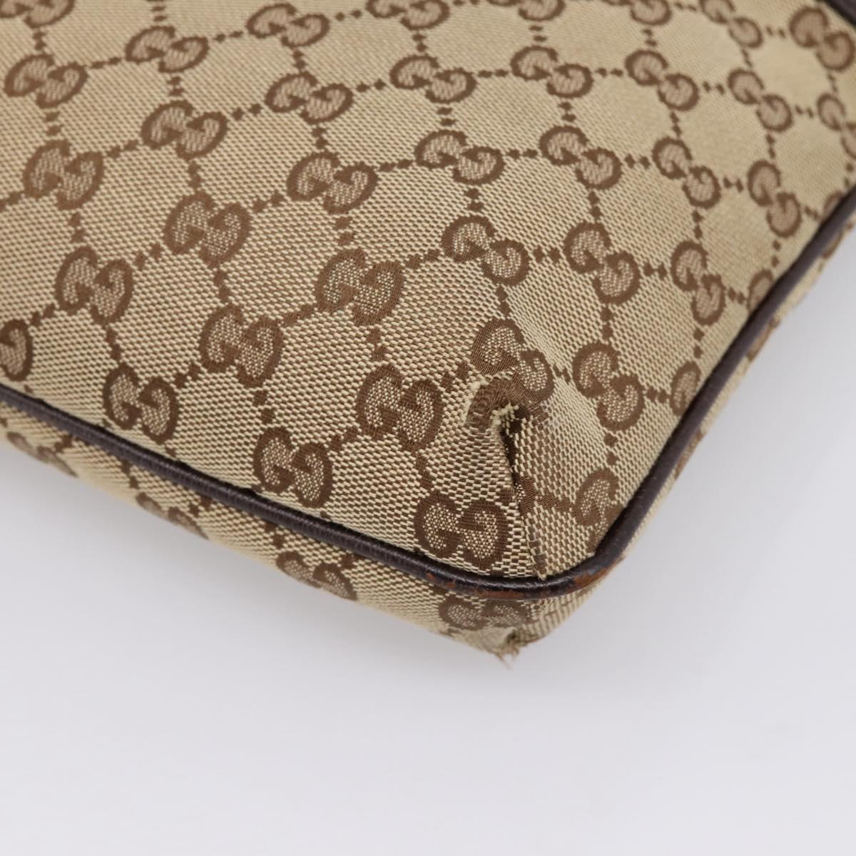 GUCCI GG Canvas Shoulder Bag Beige Silver 122793 Auth 197038