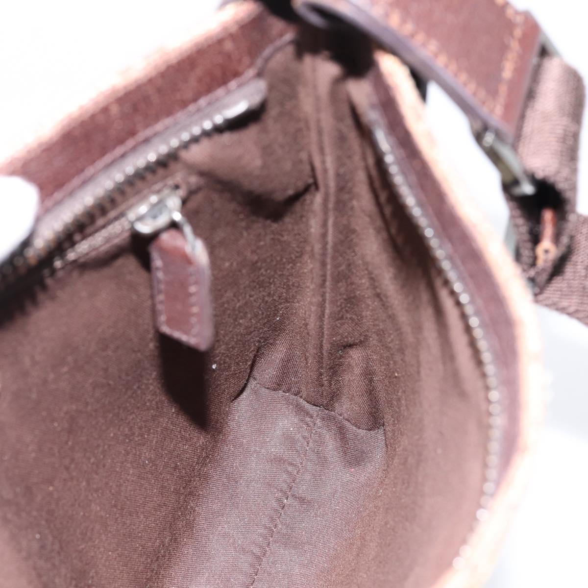 GUCCI GG Canvas Shoulder Bag Beige Silver 122793 Auth 197038