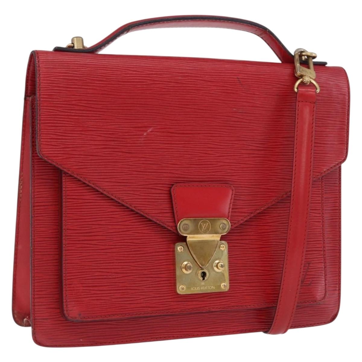 LOUIS VUITTON Epi Monceau 28 Hand Bag Red M40783 LV Auth 197039