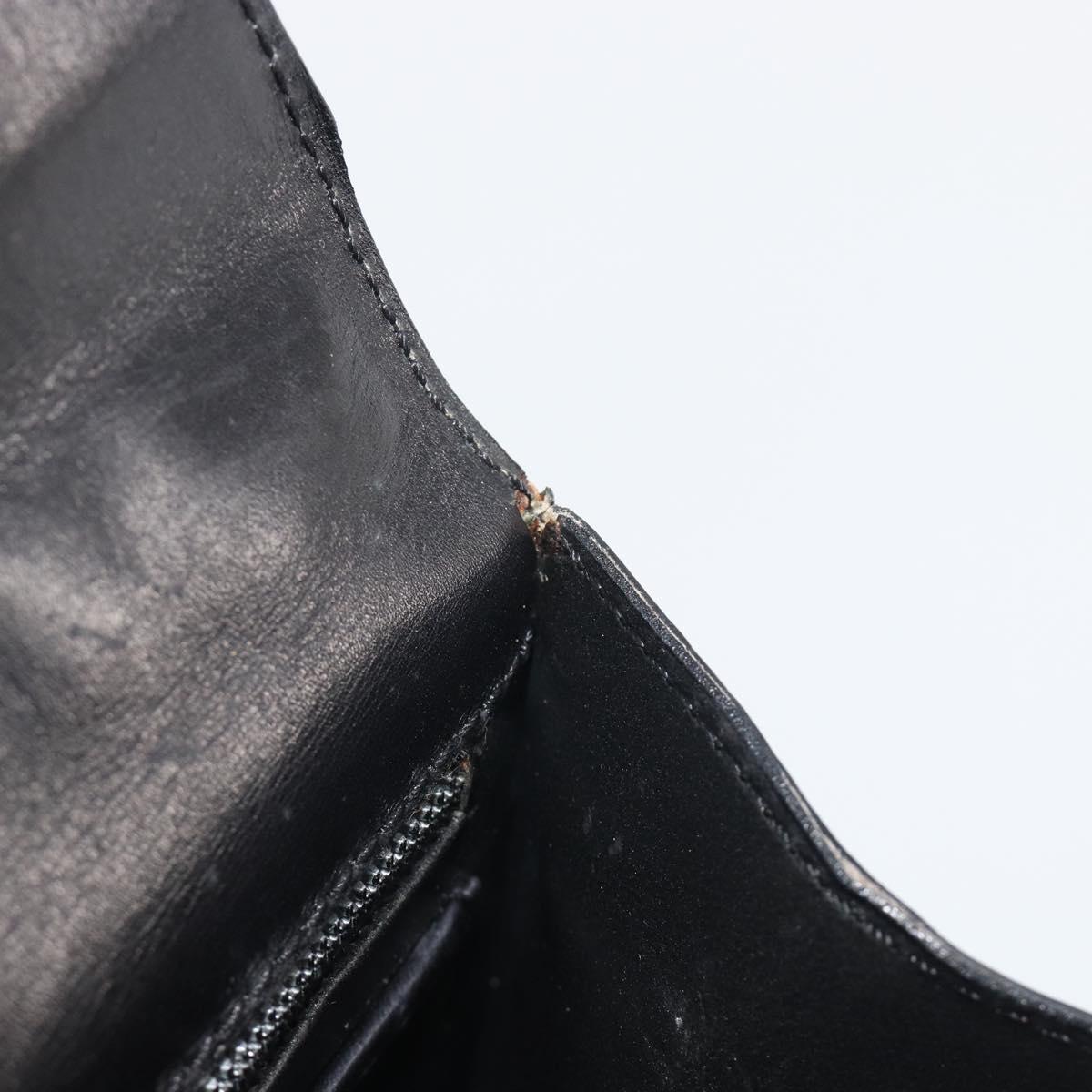 CELINE Hand Bag Leather Black Gold Auth 197040