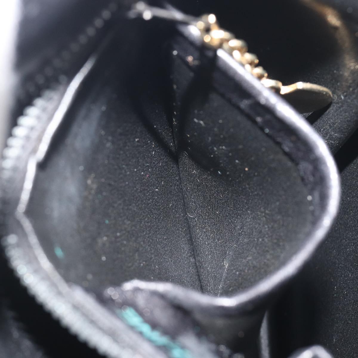 CELINE Hand Bag Leather Black Gold Auth 197040