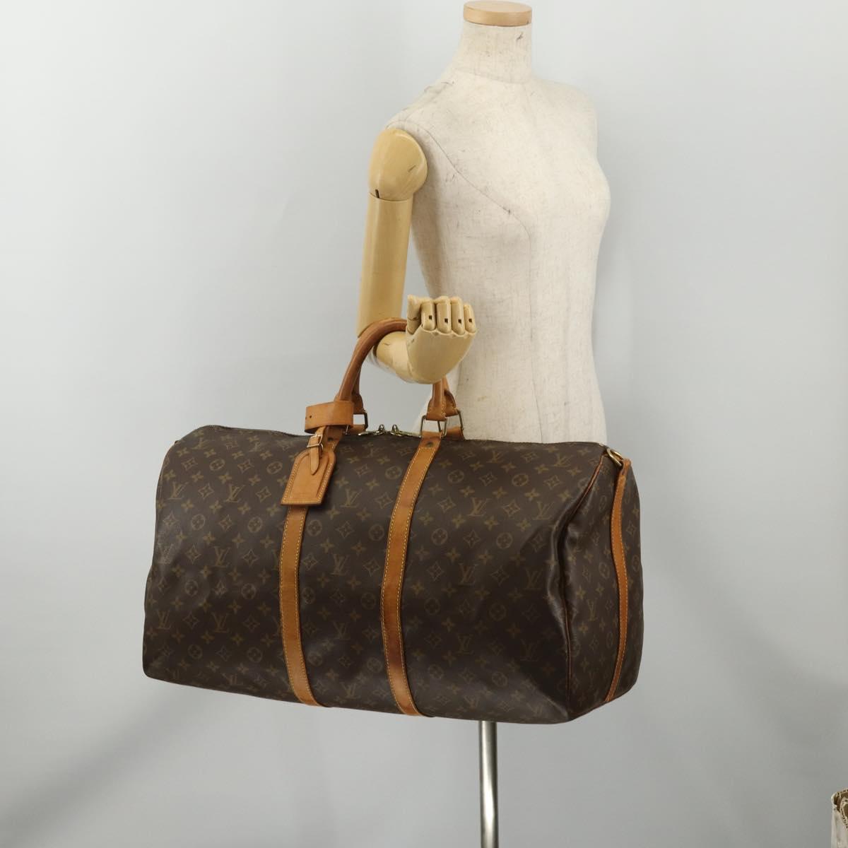 LOUIS VUITTON Monogram Keepall Bandouliere 50 Boston Bag M41416 LV Auth 197044