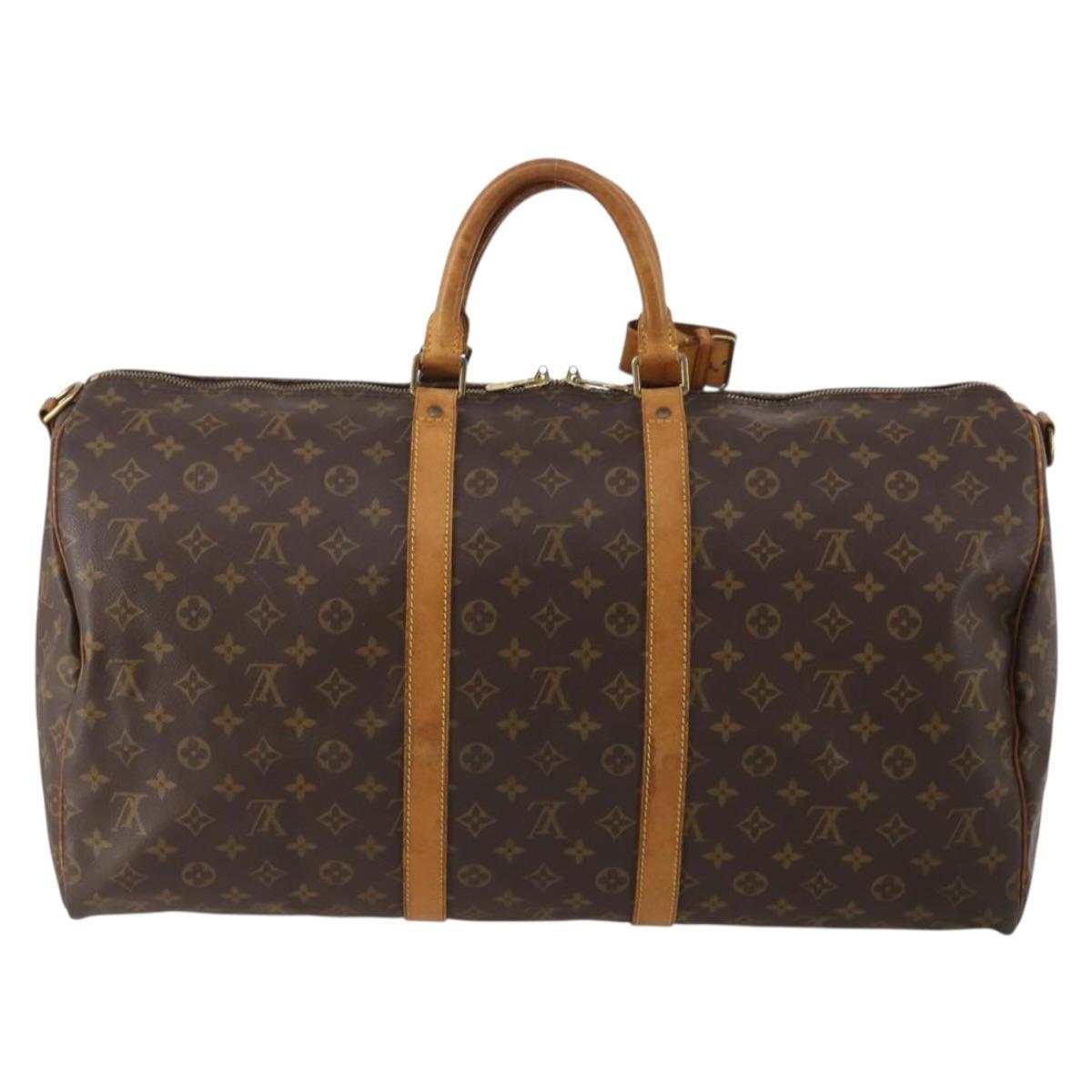 LOUIS VUITTON Monogram Keepall Bandouliere 50 Boston Bag M41416 LV Auth 197044