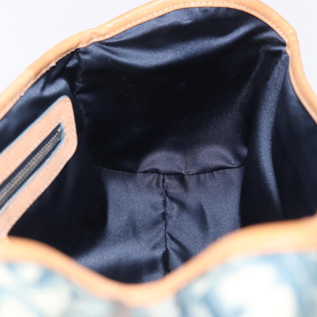 Christian Dior Trotter Canvas Romantic Chain Bag PVC Blue Silver Auth 197045SAM
