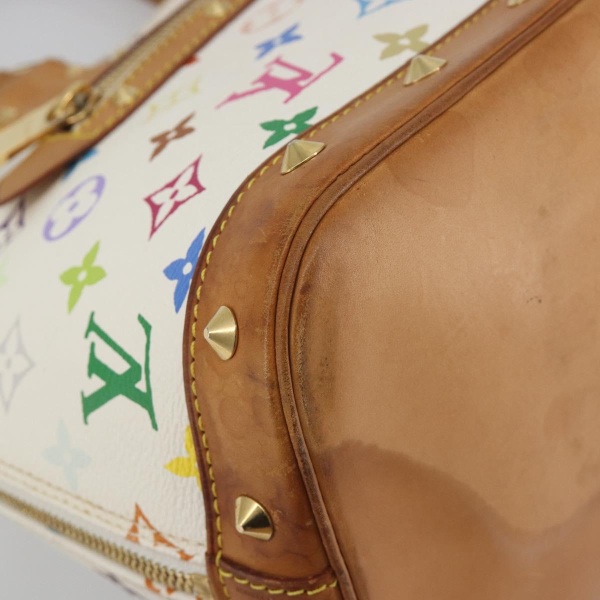 LOUIS VUITTON Monogram Multicolor Alma Hand Bag White M92647 LV Auth 197046A