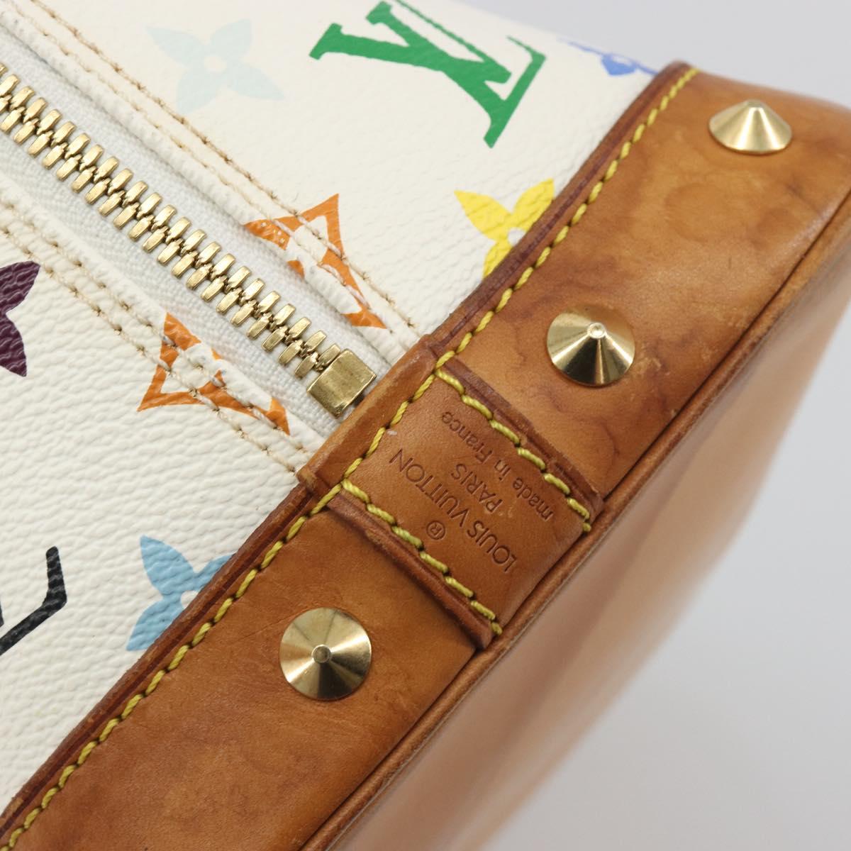 LOUIS VUITTON Monogram Multicolor Alma Hand Bag White M92647 LV Auth 197046A