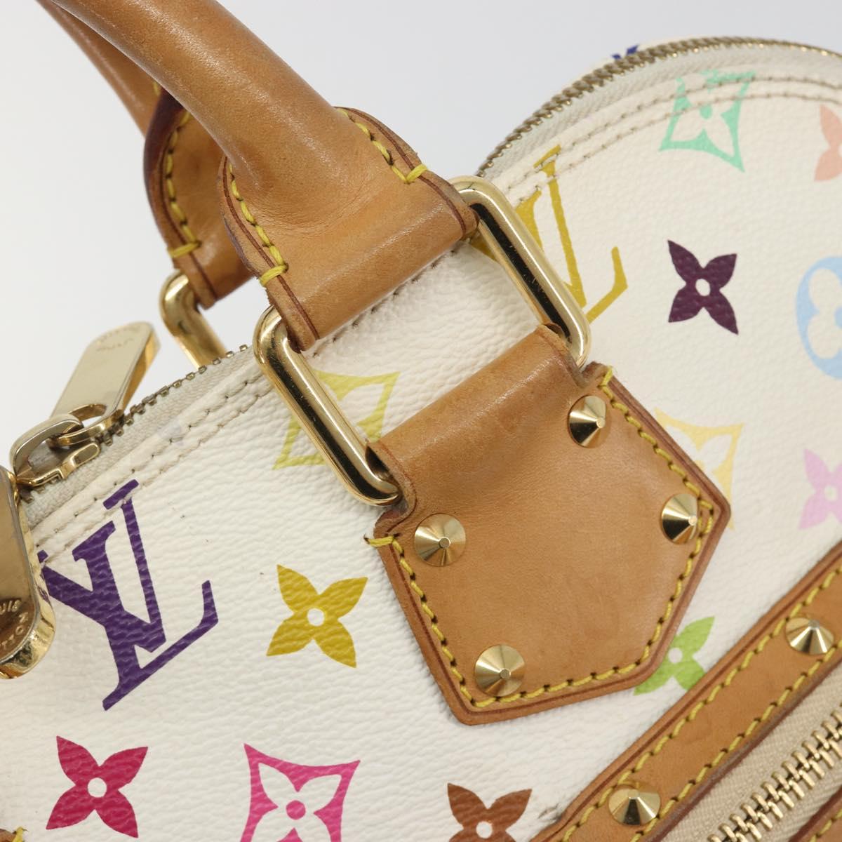 LOUIS VUITTON Monogram Multicolor Alma Hand Bag White M92647 LV Auth 197046A