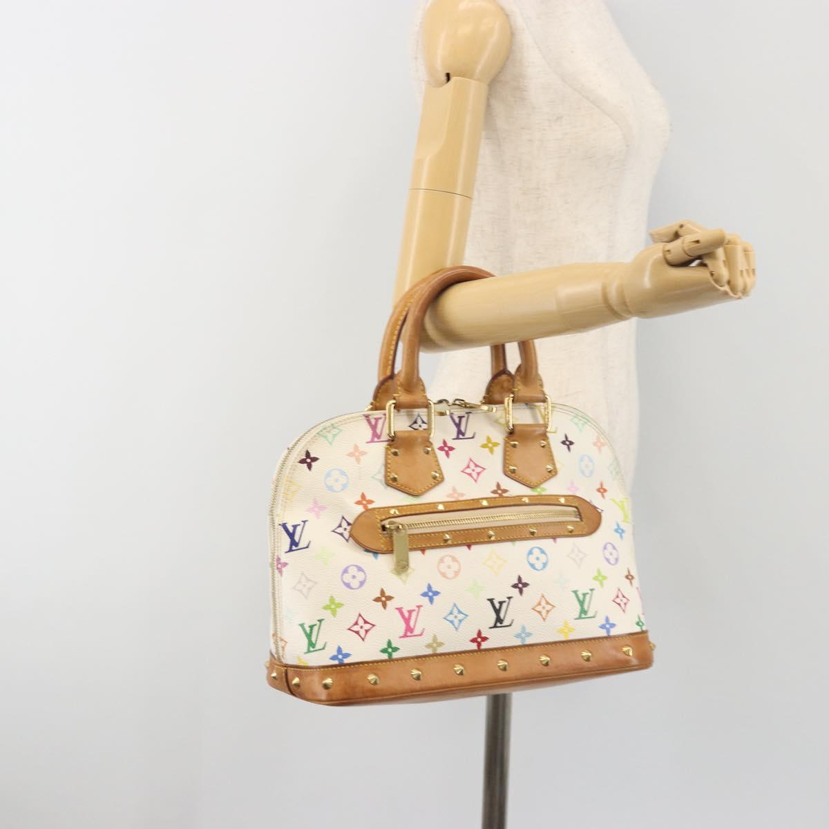 LOUIS VUITTON Monogram Multicolor Alma Hand Bag White M92647 LV Auth 197046A