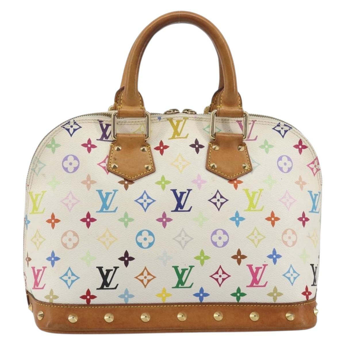 LOUIS VUITTON Monogram Multicolor Alma Hand Bag White M92647 LV Auth 197046A