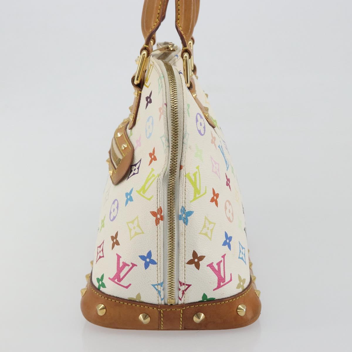 LOUIS VUITTON Monogram Multicolor Alma Hand Bag White M92647 LV Auth 197046A