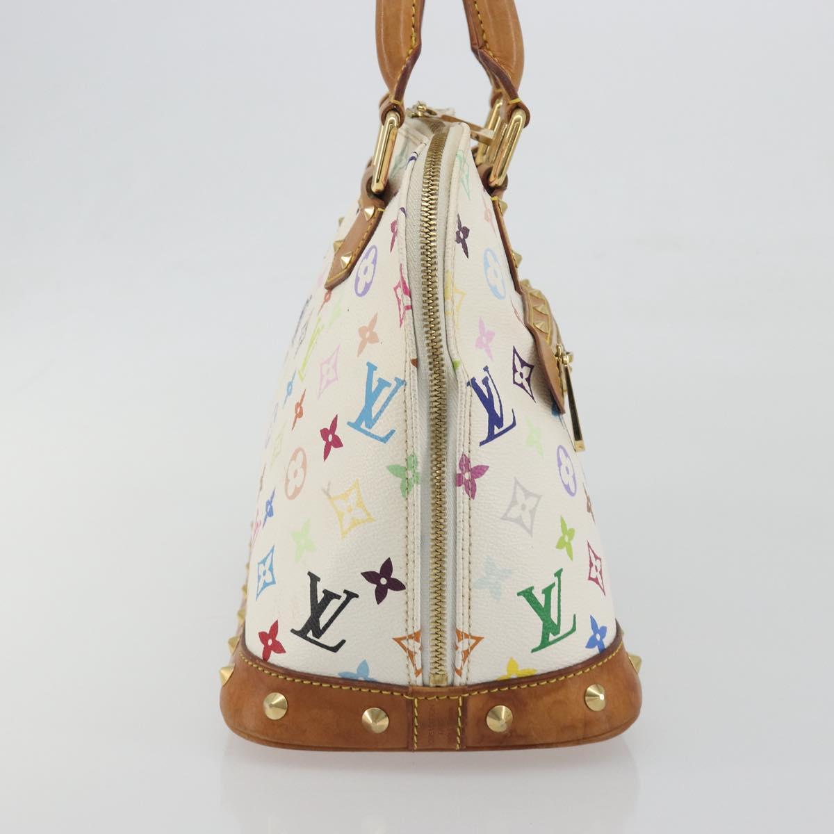 LOUIS VUITTON Monogram Multicolor Alma Hand Bag White M92647 LV Auth 197046A