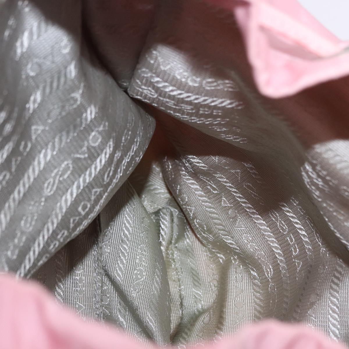 PRADA Backpack Nylon Pink Silver Auth 197051