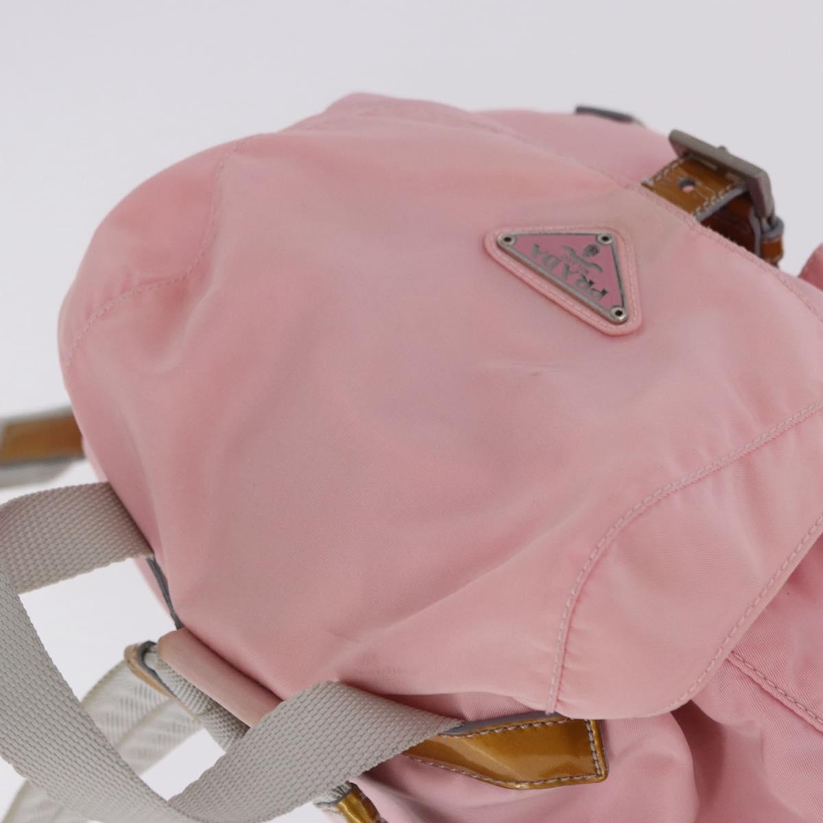 PRADA Backpack Nylon Pink Silver Auth 197051