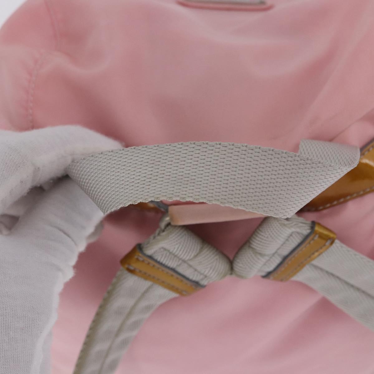 PRADA Backpack Nylon Pink Silver Auth 197051