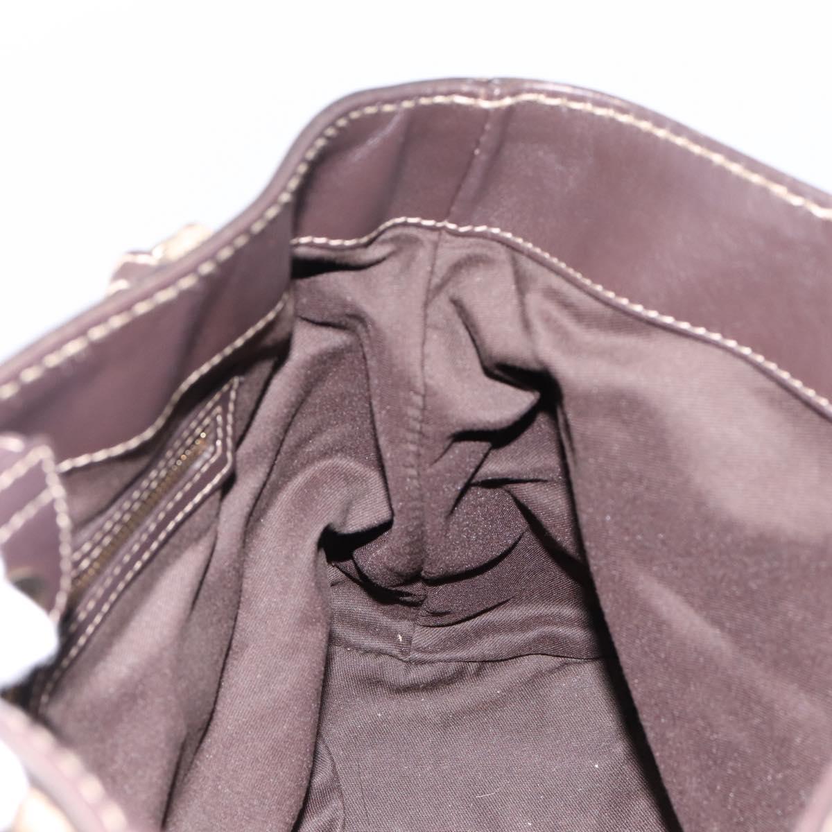 GUCCI GG Canvas GG crystal Hand Bag Coated Canvas Beige Gold 223964 Auth 197056