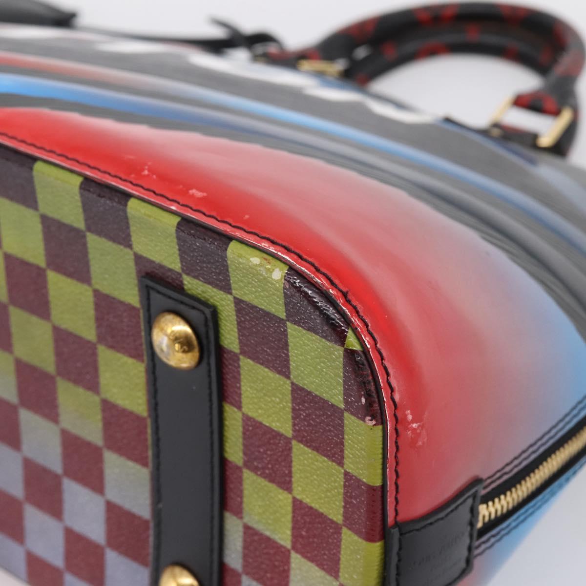 LOUIS VUITTON Race Line Alma PM Hand Bag Black Blue Red M50646 LV Auth 197100A