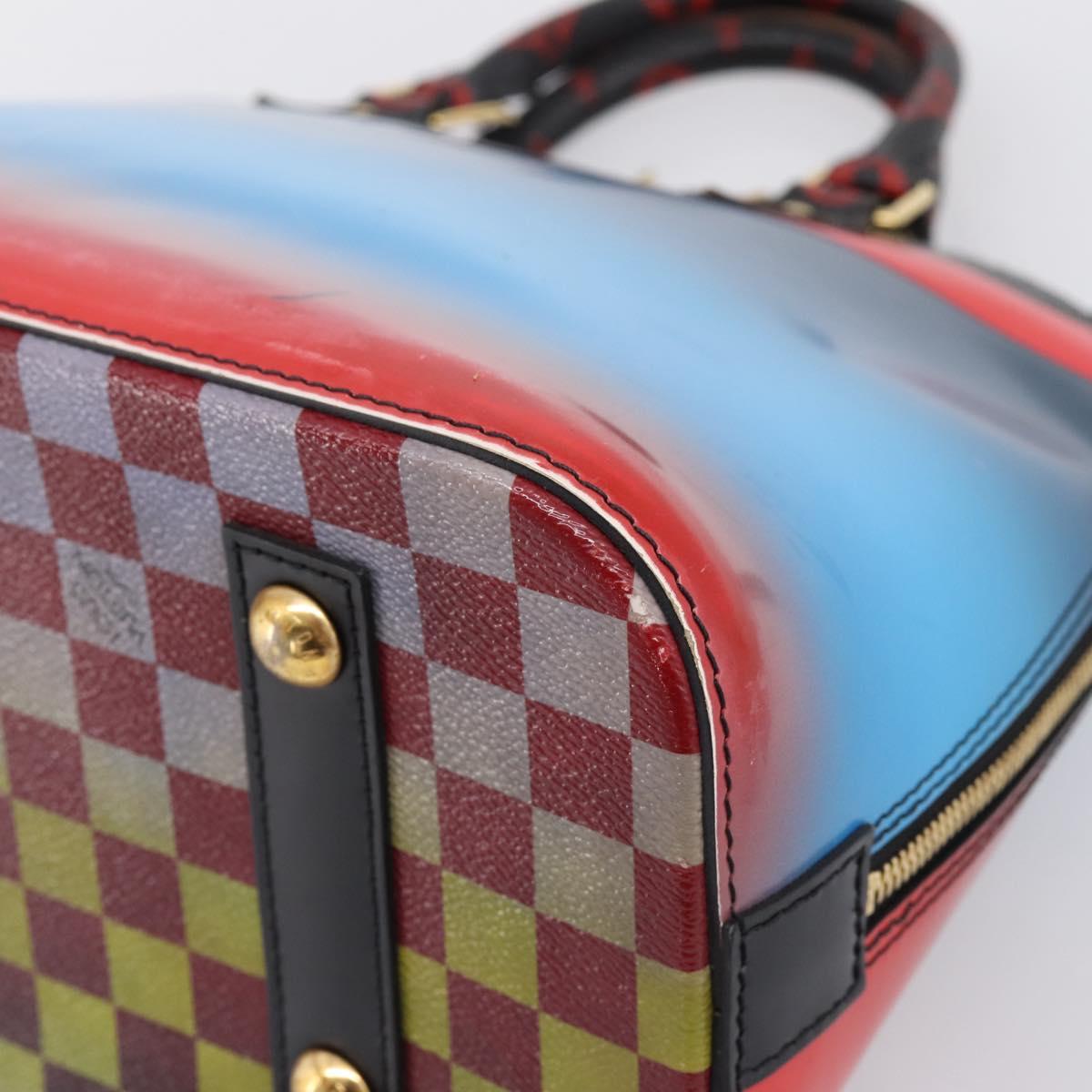 LOUIS VUITTON Race Line Alma PM Hand Bag Black Blue Red M50646 LV Auth 197100A