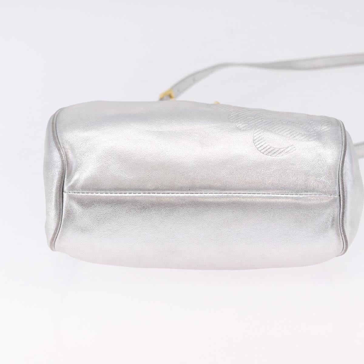 LOEWE Shoulder Bag Leather Gold Silver Auth 197104