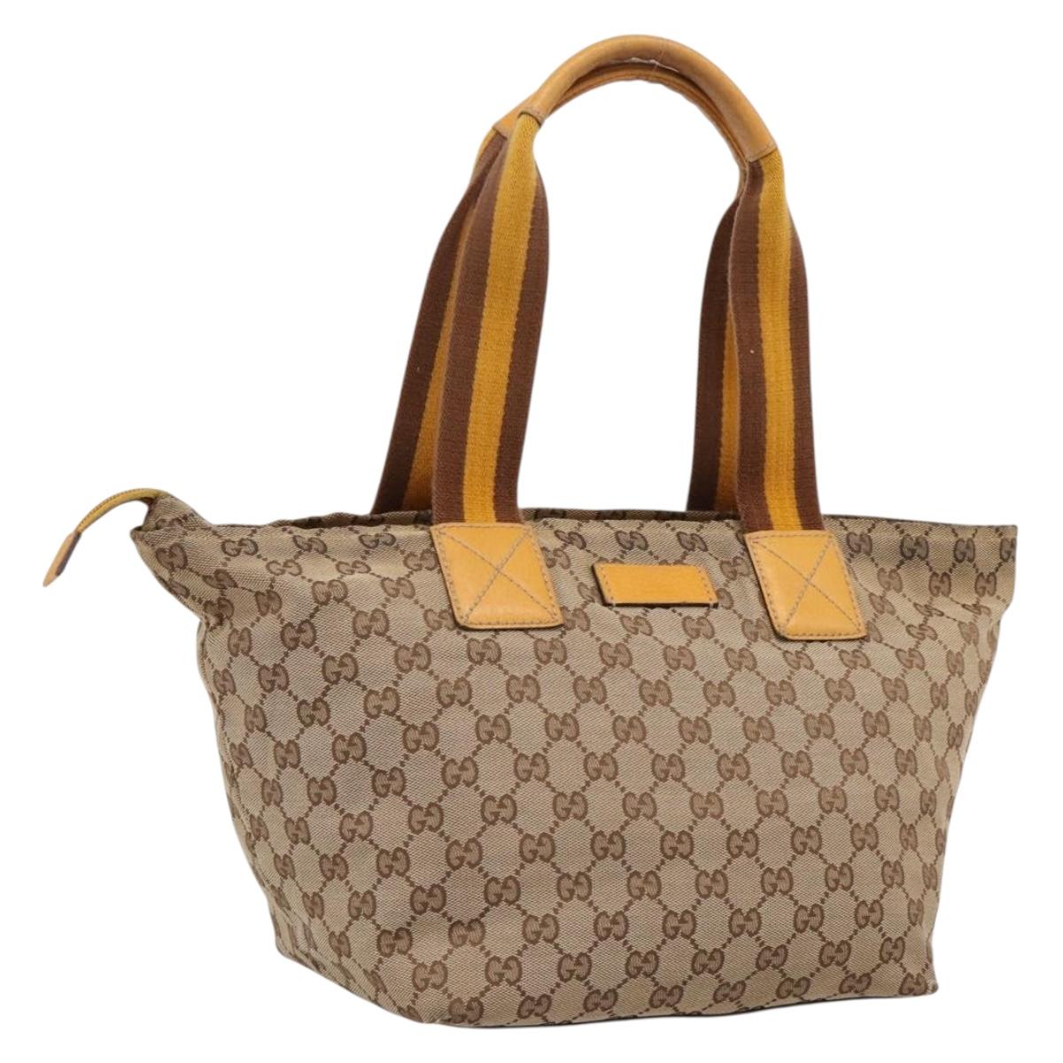 GUCCI GG Canvas Sherry Line Tote Bag Beige 131230 Auth 197106