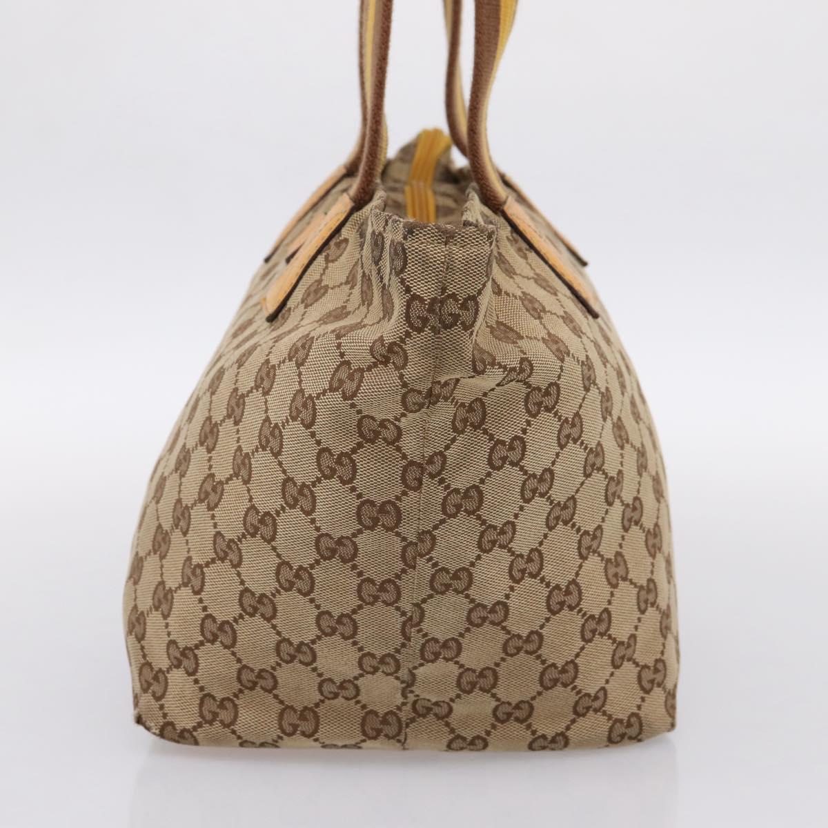 GUCCI GG Canvas Sherry Line Tote Bag Beige 131230 Auth 197106