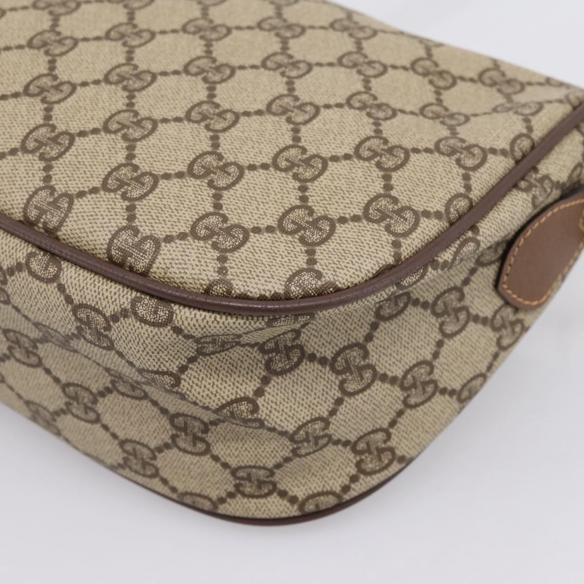 GUCCI GG Supreme Web Sherry Line Bag PVC Beige Gold 001 754 6177 Auth 197108