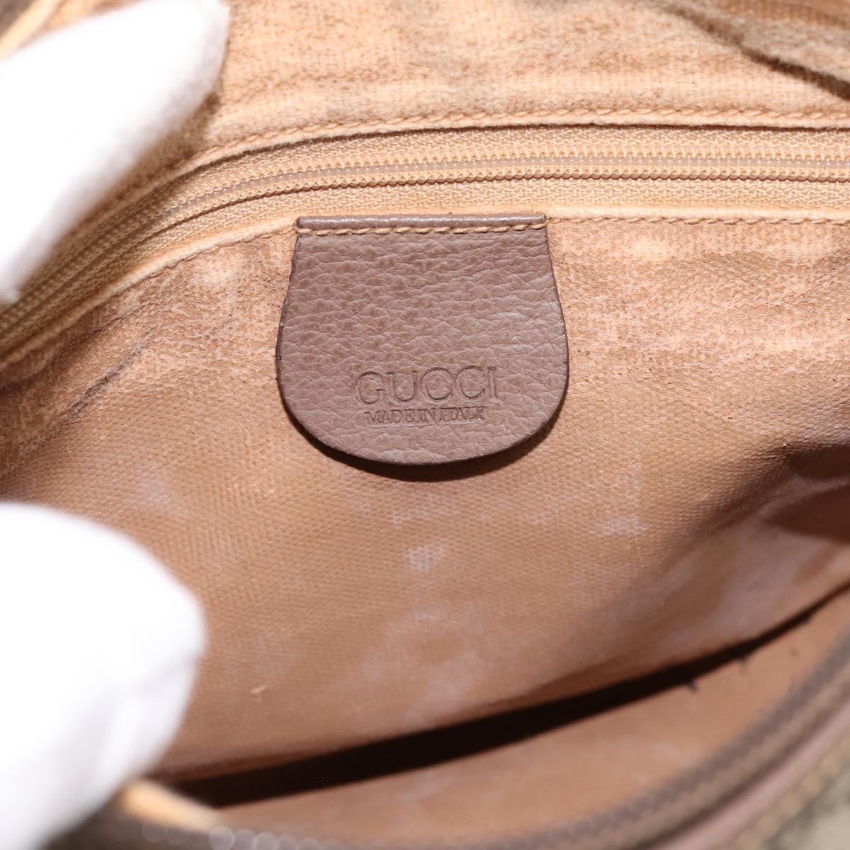 GUCCI GG Supreme Web Sherry Line Bag PVC Beige Gold 001 754 6177 Auth 197108
