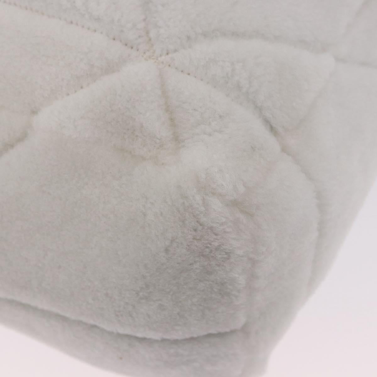 PRADA Tote Bag Fur White Silver Auth 197109SAM