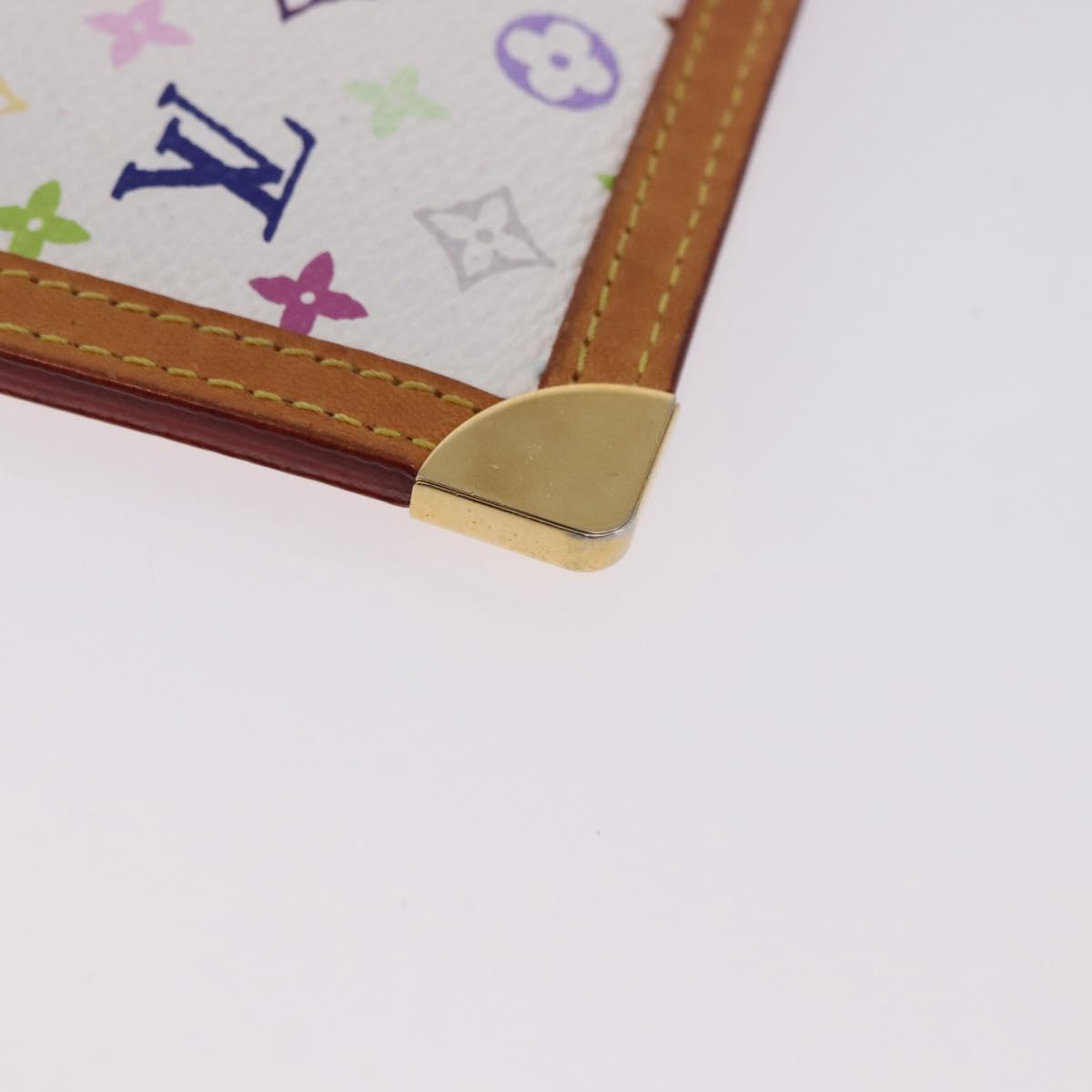 LOUIS VUITTON Multicolor Pochette Cles Coin Purse White M92655 LV Auth 197113A