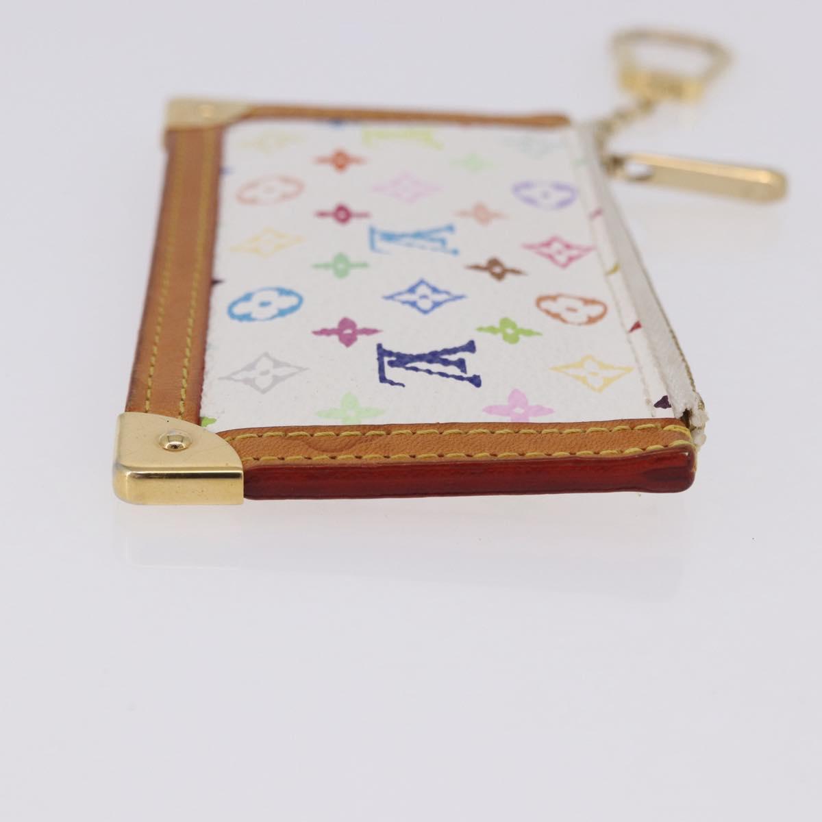 LOUIS VUITTON Multicolor Pochette Cles Coin Purse White M92655 LV Auth 197113A